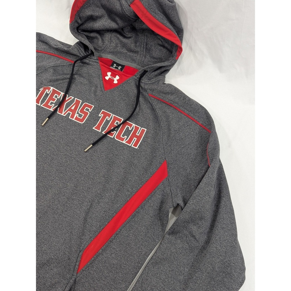 Under Armor Texas Tech Hoodie Mens Medium Heathered Gray Pullover Hoodie